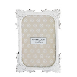 Precious Memory Rectangular Photo Frame in Whitewashed Metal