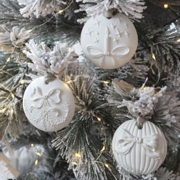 Coffret boules de Noël parfumées Rubans de Fête - Orange Cannelle