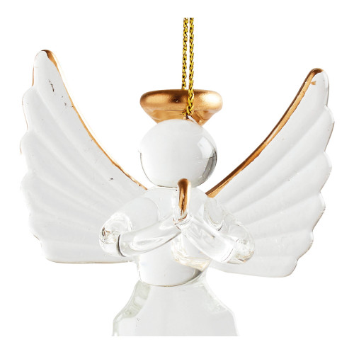 Set of 2 Large Hanging Glass Angel Ornaments