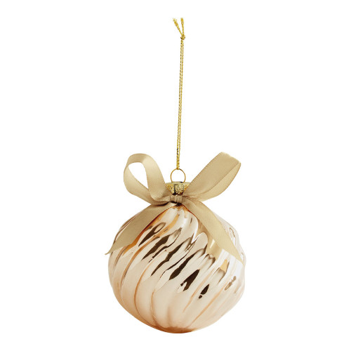 Set of 3 Ribbed Glass Bow Decorative Ornaments