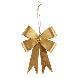 Adorno colgante con lazo de metal dorado - Modelo grande