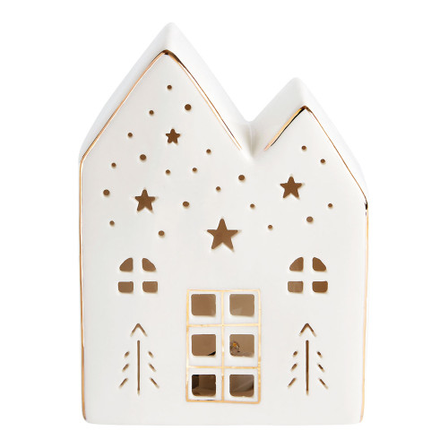 Maison décorative en céramique avec LED - Grand modèle