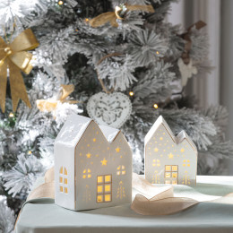 Maison décorative en céramique avec LED - Grand modèle