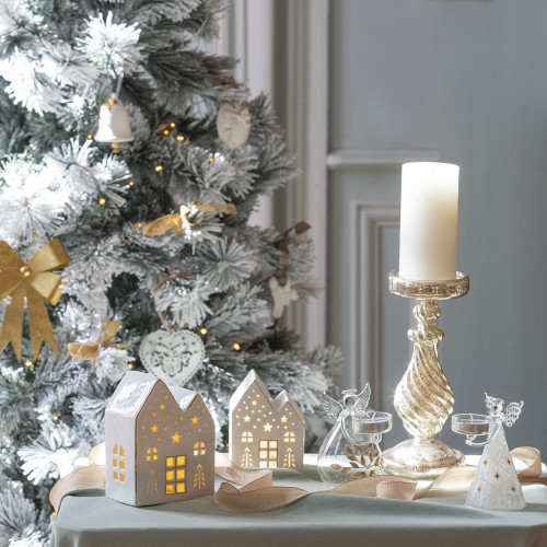 Maison décorative en céramique avec LED - Grand modèle