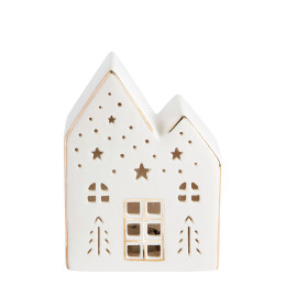 Casetta decorativa in ceramica con LED - Formato piccolo