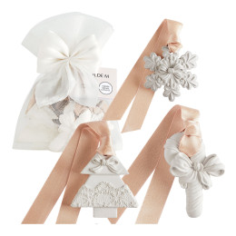 Pochon de 3 décors parfumés Rubans de Fête - Orange Cannelle