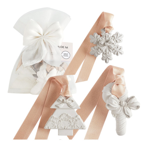 Pochon de 3 décors parfumés Rubans de Fête - Orange Cannelle