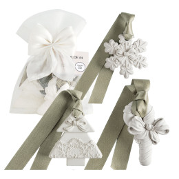 Pochon de 3 décors parfumés Rubans de Fête - Sapin Doré