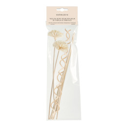 Sachet de 2 tiges Fleurs et 6 tiges de rotin pour diffuseurs de parfum Jardin de Fantaisies