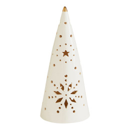 Albero di Natale decorativo a cono in ceramica con LED - Modello grande