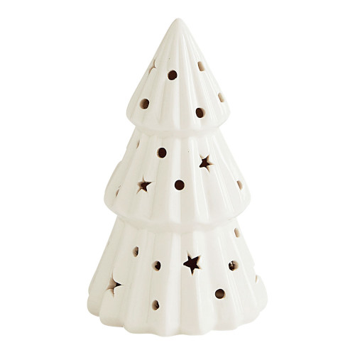 Sapin décoratif en céramique avec LED - Grand modèle