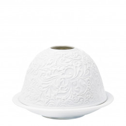 Porta-velas litofania Arabescos em biscoito de porcelana
