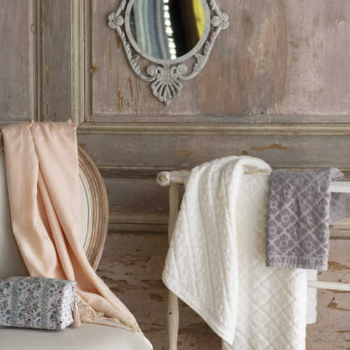 Serviette de bain Douceur Florale blanc