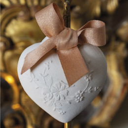 Scented deco embroided heart - Rose Elixir