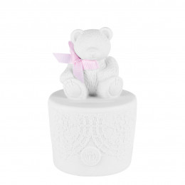 Mealheiro Mon Ourson laço rosa